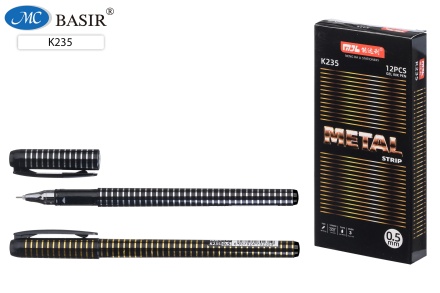 Ручка гелевая: "Metal"; игольчатый наконечник . чёрный 0,5