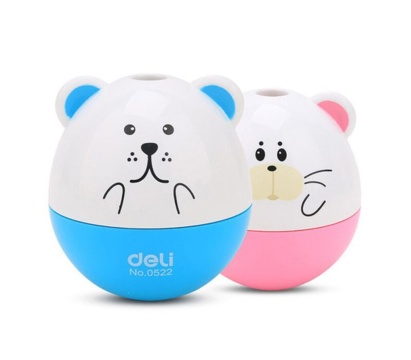 Точилка пласт. 1 отв. Неваляшка, с контейнером, ассорти