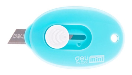 Нож канцелярский Deli mini 9 мм, сталь, корп. ассорти