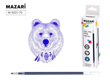 Стержень гелевый MAZARI 130мм, пулевидный, синий, 0,5мм