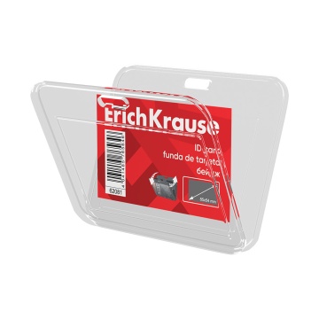Бейдж горизонтальный  в комплекте с лентой ErichKrause книжка, размер вставки 85х54 мм, прозрачный,