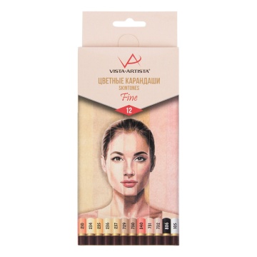 Карандаши цвет. 12цв  VISTA-ARTISTA  "Скинтонс"