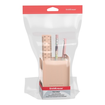 Набор настольный пластиковый ErichKrause Techno, Powder, розовый