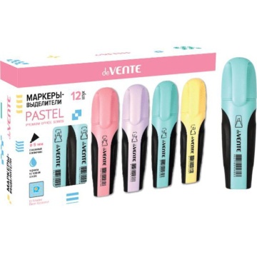 Маркер текстовыделитель "deVENTE. Pastel" 1-5мм бирюзовый пастельный, плоский. корп.