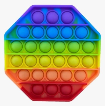 Игрушка-антистресс Pop it. Радужный. Д-р 12 см. В ассортимете (многоугольник, круг)