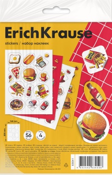 Наклейки на тетрадь ErichKrause Cheat Meal, 4 листа, в пакете с европодвесом