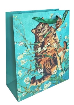 Пакет подар. бумажн. 26*32*12 см 210 гр/м2  В стиле Ван Гога. Цветы, мат.лам