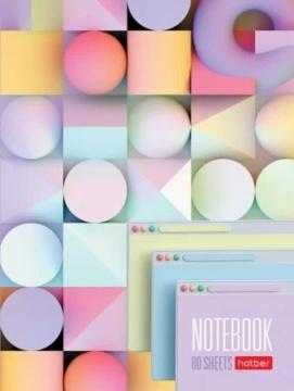 Блокнот А6 7БЦ  80л "Multicolor" кл., глянц.лам.