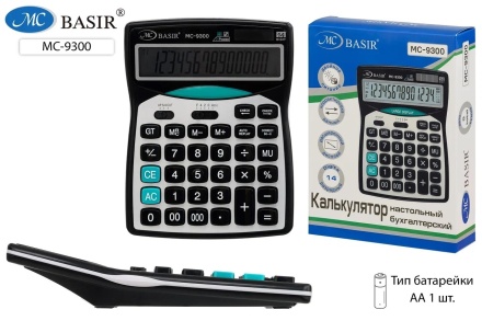 Калькулятор: 14-разр,, двойное питание, расширенный дисплей,