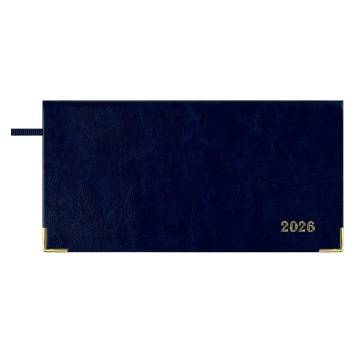 Планинг дат. 2026г 170*88мм 64л., кожзам., интегр.пер. "Сариф синий" ляссе