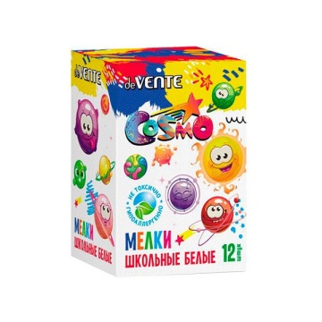 Мел белый 12шт.уп "Cosmo(Алгем)" карт упак (прямоугольный)