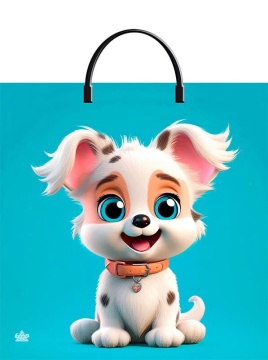 Пакет 36*37см (100мк) с пластиковой ручкой "Щенячий восторг" ПВД