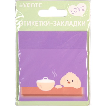 Блок с липким краем (76х76мм) "Puppy" 50л, пластиковый, полупрозрачный, сиреневый