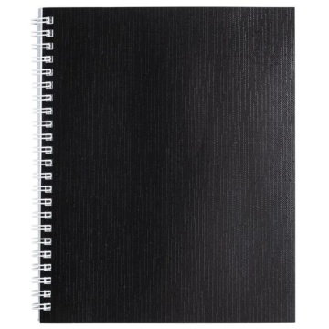 Тетрадь А5  96л кл бумвинил, Черная Metallic, гребень