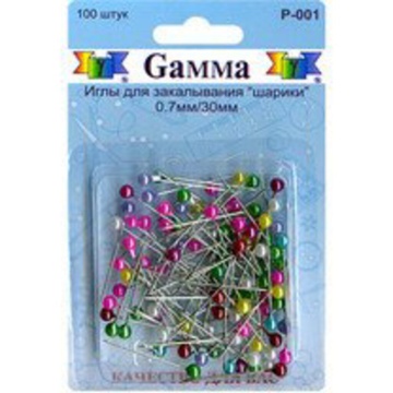 Булавки для шитья пласт. головка  0,7х30мм,  100шт, сталь