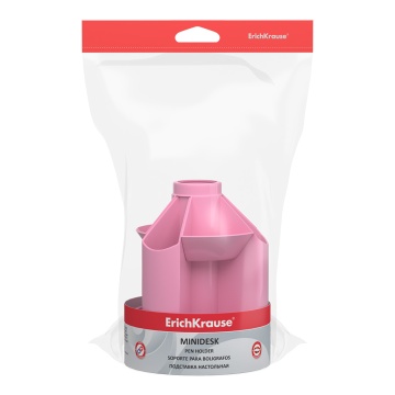 Подставка настольная вращающаяся пластиковая ErichKrause Mini Desk, Pastel, розовый