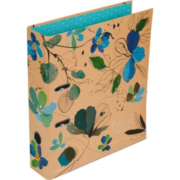 Регистратор А4  75мм  Bloom Garden,  картон , тиснение фольгой, мет. окантовка, разобранный