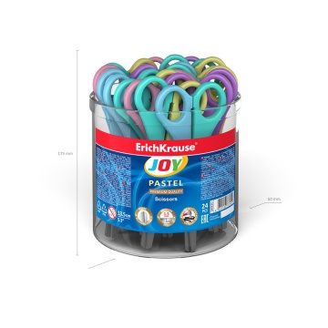 Ножницы детские EK "JOY Pastel" 13,5 см, ассорти