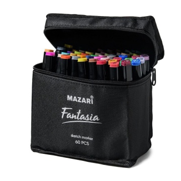 Набор маркеров для скетчинга  60цв. пулевидн. FANTASIA. двусторон., 3,0-6,2мм, текст. чехол