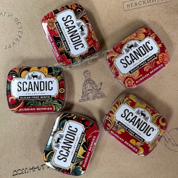 Драже освеж. б/с "SCANDIC. Черника-облепиха" 14 гр / уп.18 шт./