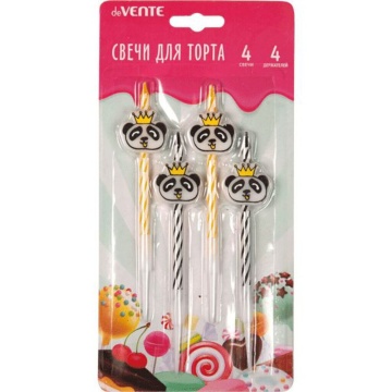 Свечи для торта Панда 4 фигурки по 9см*