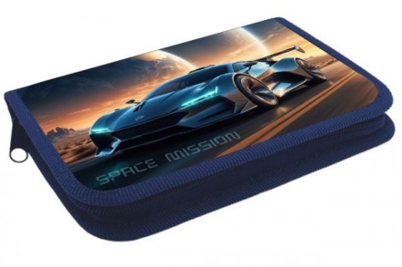 Пенал 1 отд. с 1-ой откид.пл. (212*135*26) молния, ткань "Гиперкар"