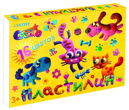 Пластилин 16цв 320гр. Cosmo, со стеком, карт.упак.