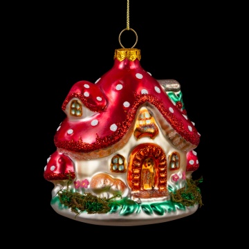 Украшение ErichKrause Decor Домик-мухомор 9см, стекло
