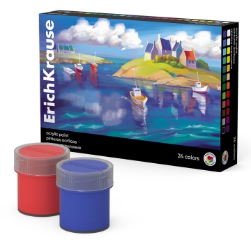 Краски акриловые ErichKrause Art Spirit 24 цвета по 20 мл (в коробке 24 шт)