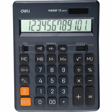 Калькулятор  12 разр. Deli  настольный, зеленый EM888F