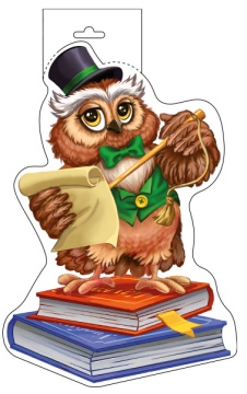 Плакат фигурный 20*30см "Сова со свитком и указкой"