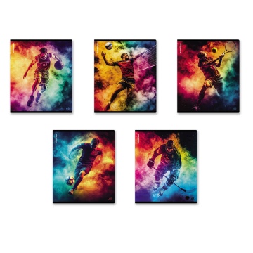 Тетрадь А5 48л кл. Erich Krause "Champs", мат.лам. MIX-PACK