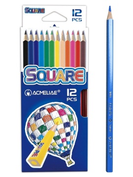 Карандаши цвет. 12цв  ACMELIAE квадратные