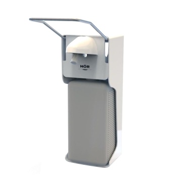 Диспенсер для дезинфицирующих средств HOR-D004A ЛОКТЕВОЙ с еврофлаконом 1л белый