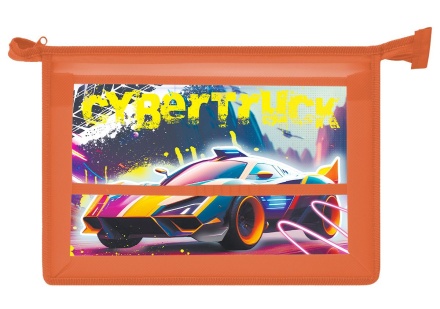 Папка д.труда А4 (325*230*100) 1отд. молния сверху, пластик "Кибертрак"