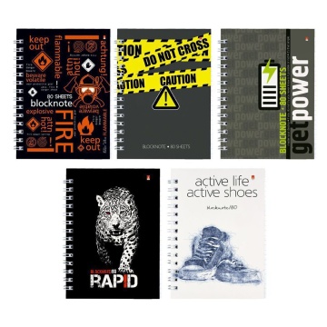 Блокнот А6  80л гребень "Ассорти" клетка