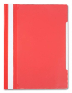 Скоросшив. пласт. прозр. верх. + карман А4 с лиц. стороны красный, 0.12/0.16