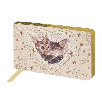 Еженедельник недат. А6 80л., кожзам, мягк.пер. "Love me. Котики приносят счастье"**