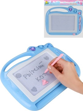 Доска магнитная для рисования 28*22см, голубая, рисунок Ч/Б