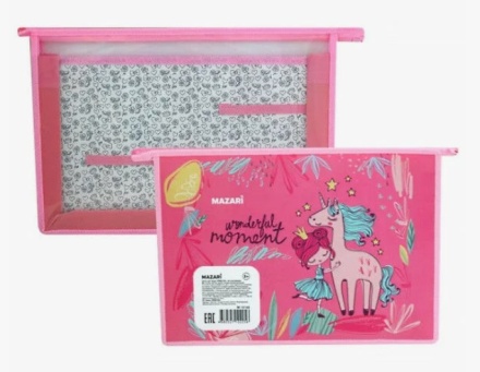 Папка для труда. А4, на молнии. 325*230*100 мм, "PRINCESS", пластиковая