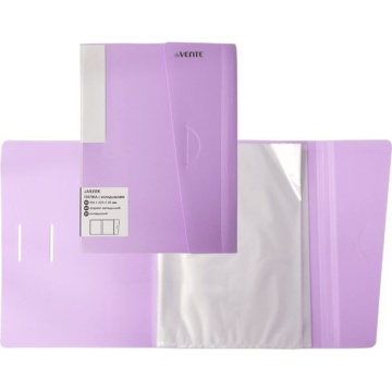 Папка файл А5  20лист 0,50мм, с клапаном , пастель сиреневая