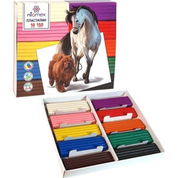 Пластилин 10цв 150гр. Attomex, карт.упак.