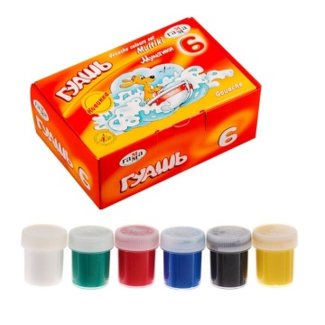 Гуашь 6цв 120мл Мультики