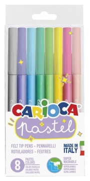 Фломастеры   8цв "Carioca Pastel", смываемые