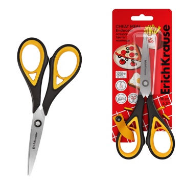 Ножницы ErichKrause Endeavor Cheat Meal, 16 см, черный ( в блистере по 1 шт )