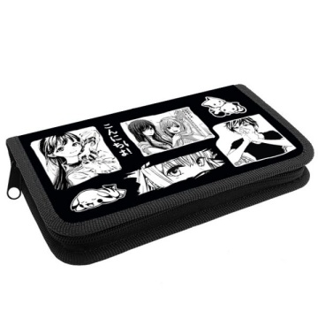 Пенал школьный. 1 отдел. "ЧЁРНО-БЕЛОЕ АНИМЕ"