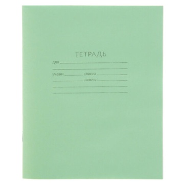 Тетрадь 12л клетка внут.блок белый (зел.обл.)