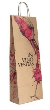Пакет подар. бумажн. 39*15*8 см 80гр/м2 (под бутылку) "Истина в Вине"