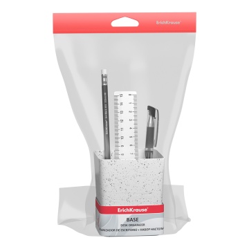 Набор настольный пластиковый ErichKrause Base, Grains, белый