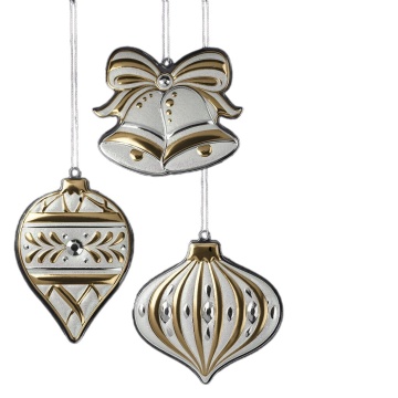 Набор ErichKrause Decor 3 украшения Елочные игрушки золото 10см